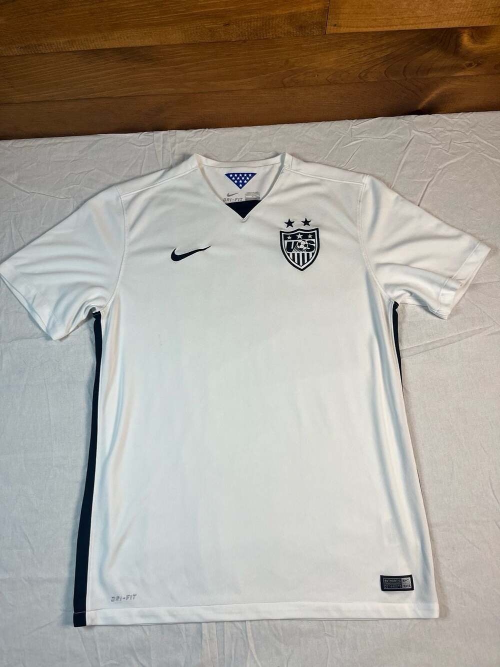 Nike 2015 USWNT Soccer Jersey Authentic Dri-Fit White Large